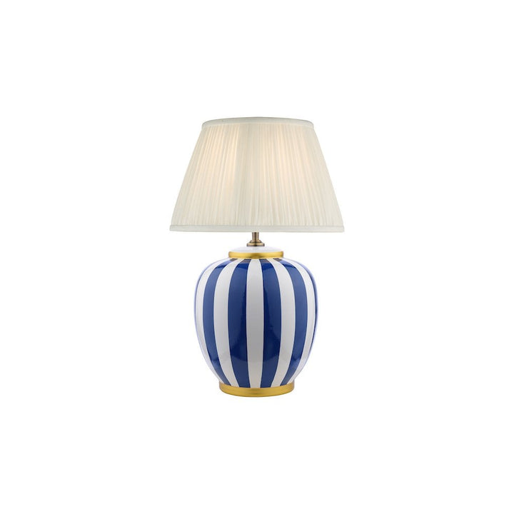 Dar CIR4223-ULY1415 Circus Ceramic Table Lamp Blue & White With Shade