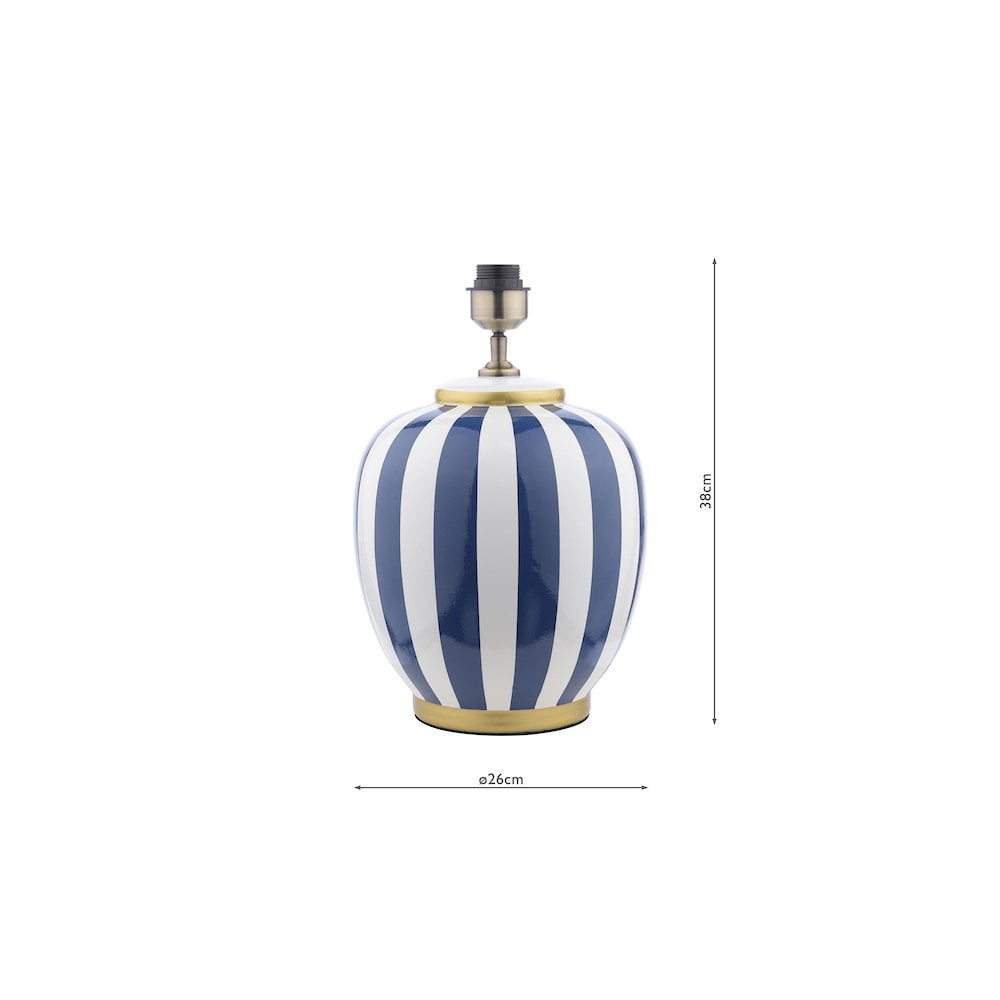 Dar CIR4223-ULY1415 Circus Ceramic Table Lamp Blue & White With Shade