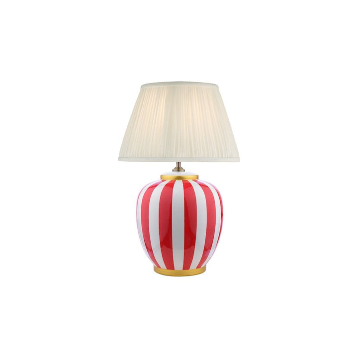 Dar CIR4225-ULY1415 Circus Ceramic Table Lamp Red & White With Shade