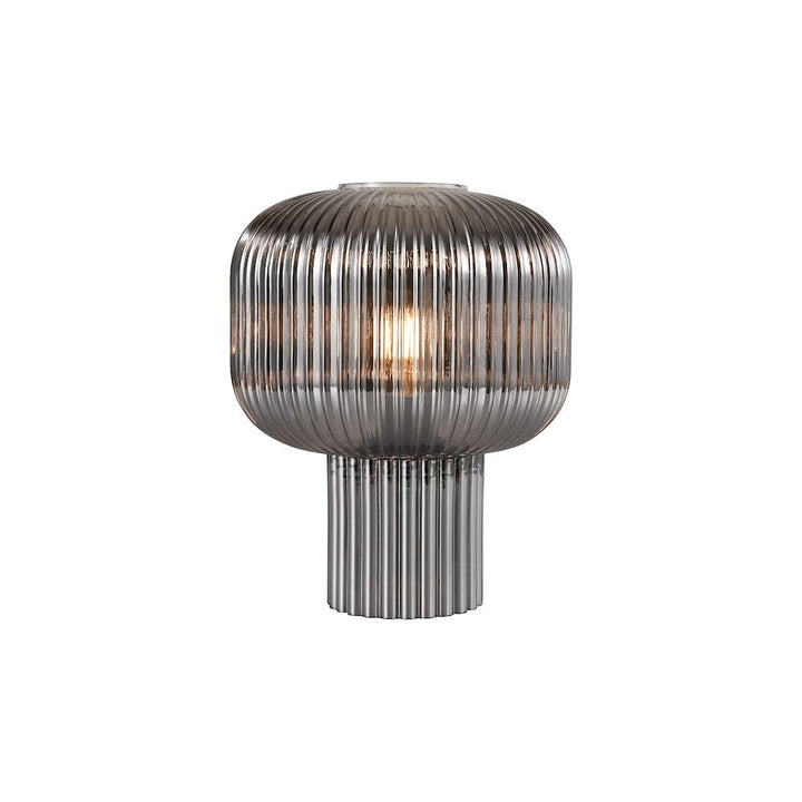 Dar DEM4210 Demarius Table Lamp Smoked Ribbed Glass