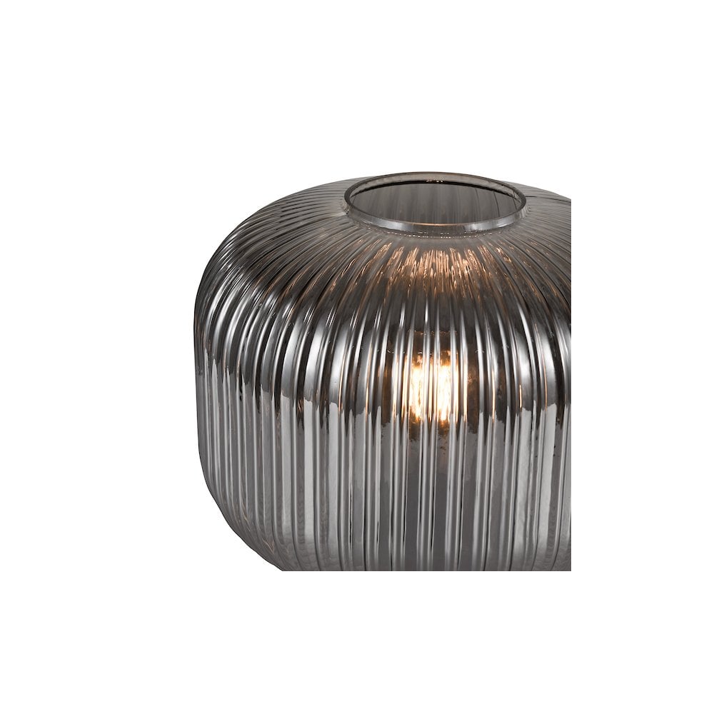 Dar DEM4210 Demarius Table Lamp Smoked Ribbed Glass