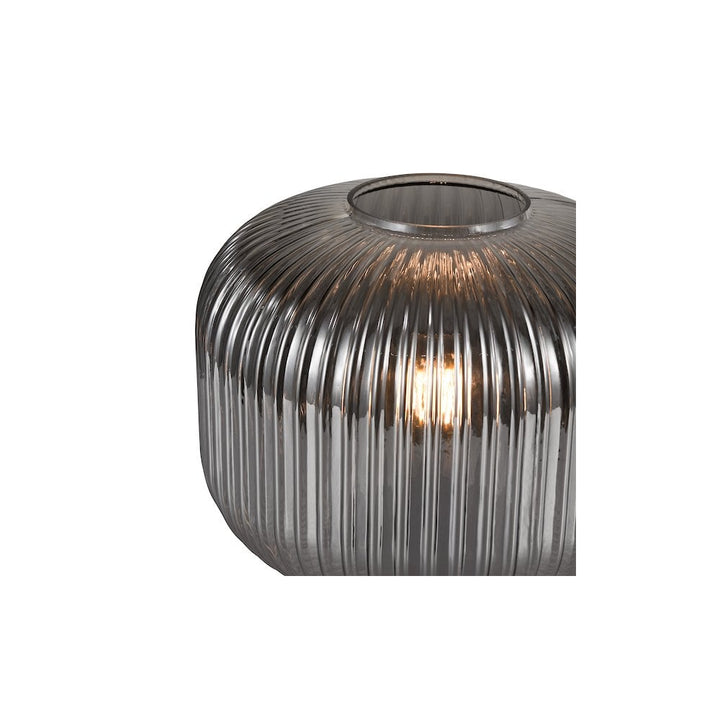 Dar DEM4210 Demarius Table Lamp Smoked Ribbed Glass