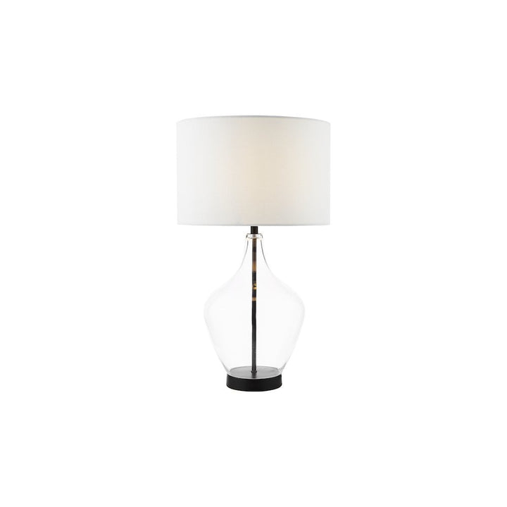 Dar DRA4222 Drago Table Lamp Glass and Matt Black With Shade