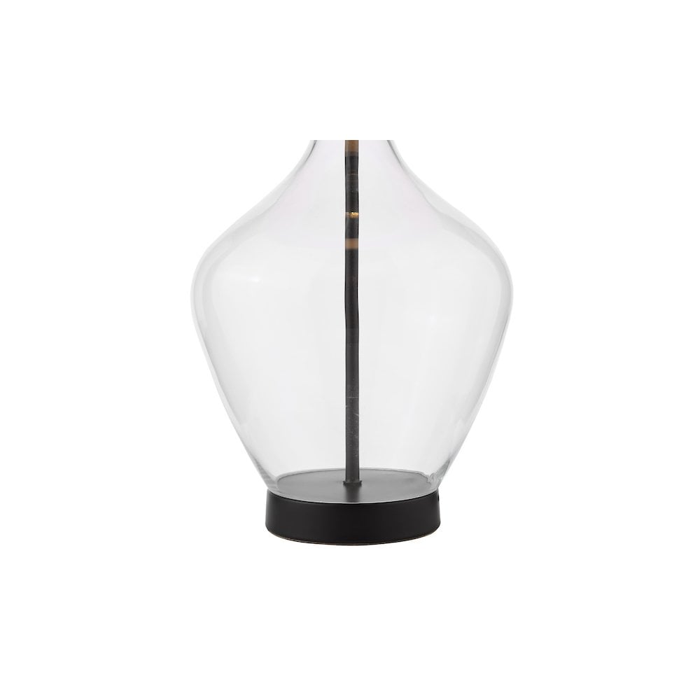 Dar DRA4222 Drago Table Lamp Glass and Matt Black With Shade