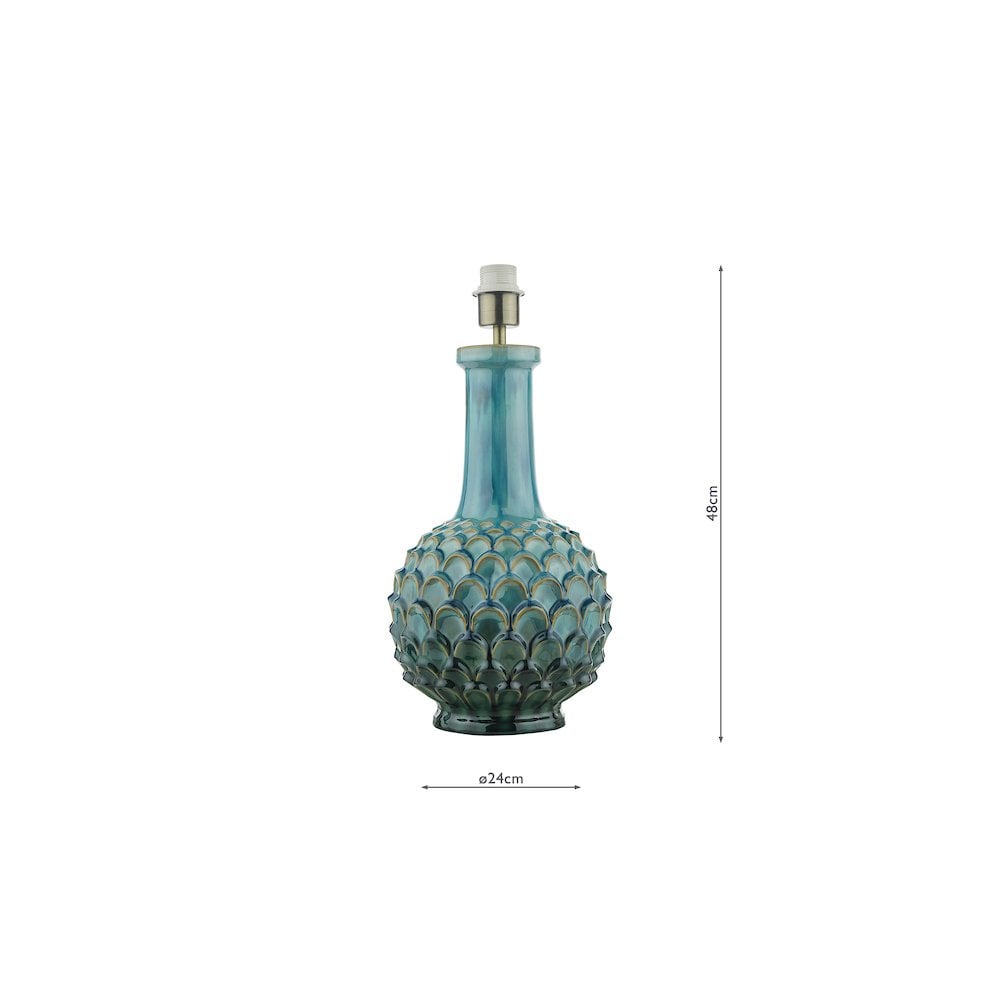 Dar EDL4223-VOY1422 Edlyn Table Lamp Blue Reactive Glaze With Shade