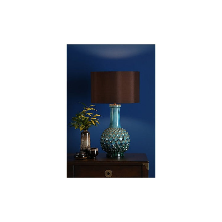 Dar EDL4223-VOY1422 Edlyn Table Lamp Blue Reactive Glaze With Shade