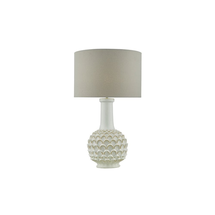 Dar EDL422-CAS1639 Edlyn Table Lamp White Reactive Glaze With Shade