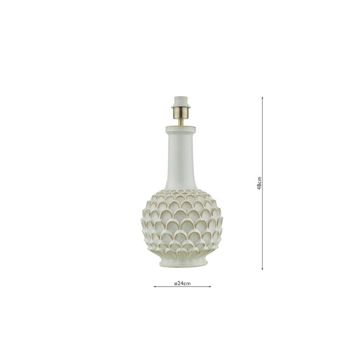 Dar EDL422-CAS1639 Edlyn Table Lamp White Reactive Glaze With Shade