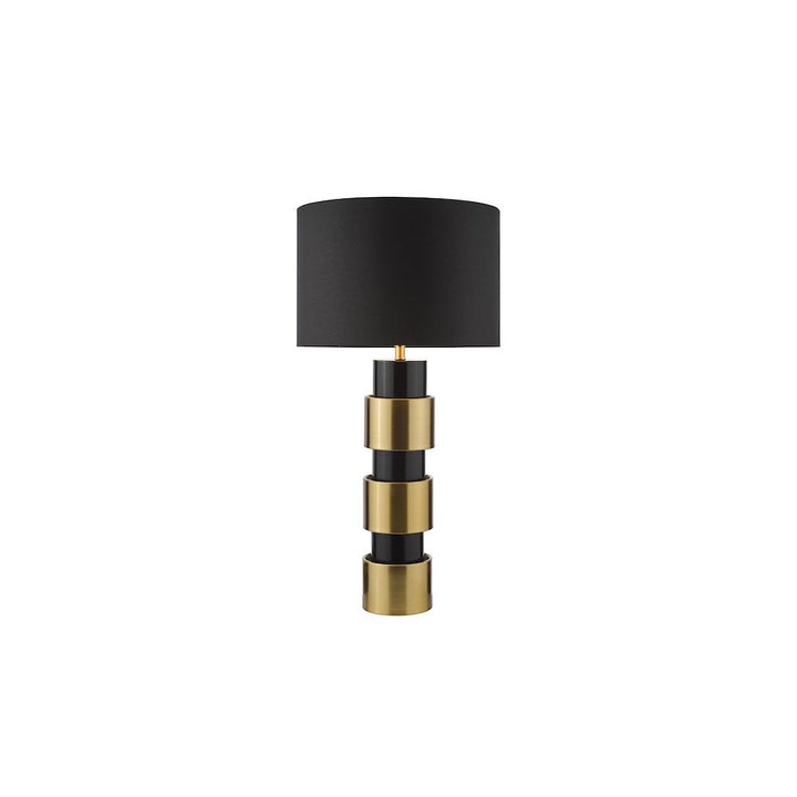 Dar ELW4254 Elwyn Table Lamp Satin Gold and Satin Black With Shade