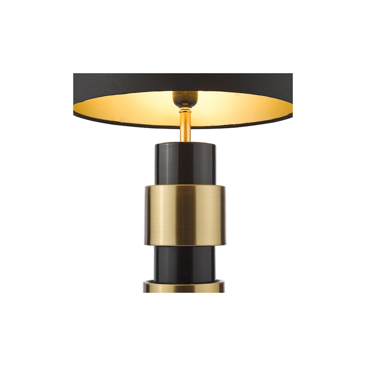 Dar ELW4254 Elwyn Table Lamp Satin Gold and Satin Black With Shade