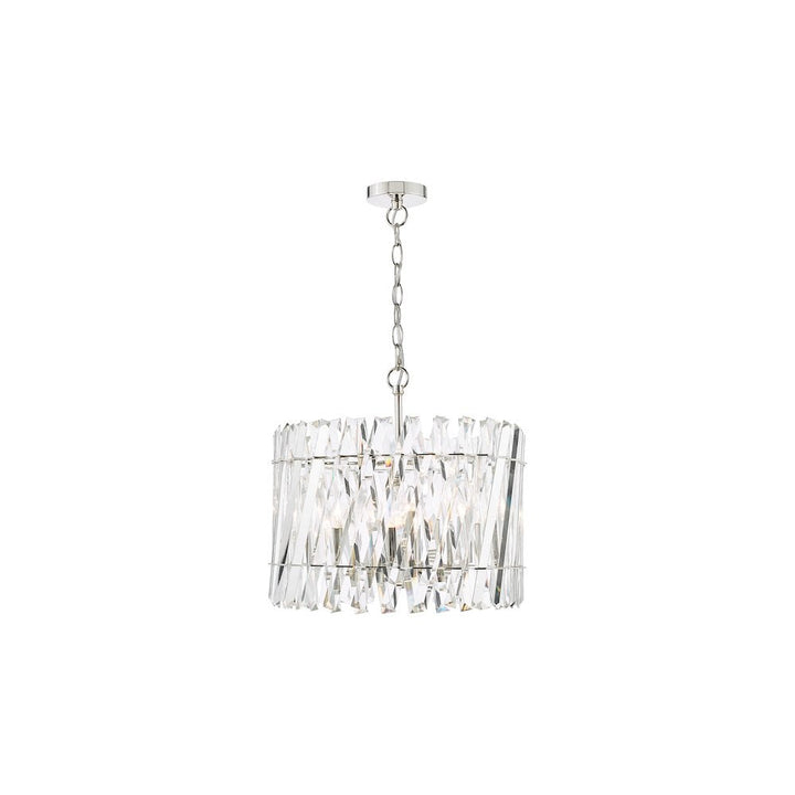 Dar ENT0638 Entwine 6 Light Pendant Polished Nickel and Crystal