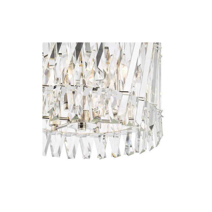 Dar ENT0638 Entwine 6 Light Pendant Polished Nickel and Crystal