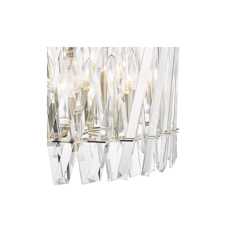 Dar ENT0638 Entwine 6 Light Pendant Polished Nickel and Crystal