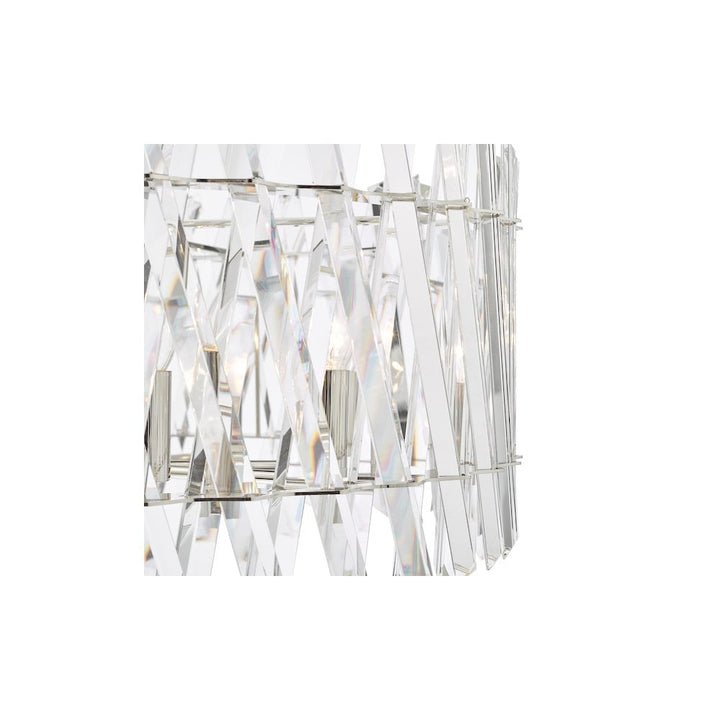 Dar ENT0838 Entwine 8 Light Pendant Polished Nickel and Crystal