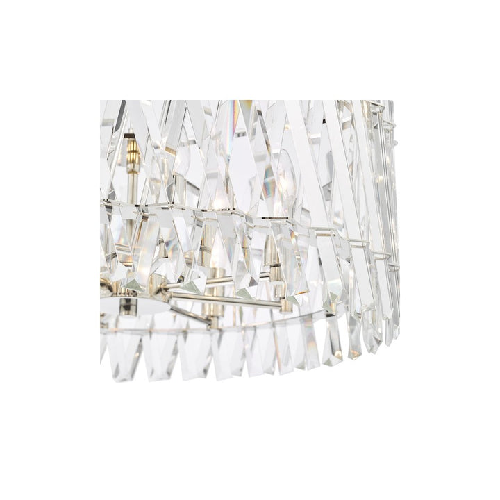 Dar ENT0838 Entwine 8 Light Pendant Polished Nickel and Crystal