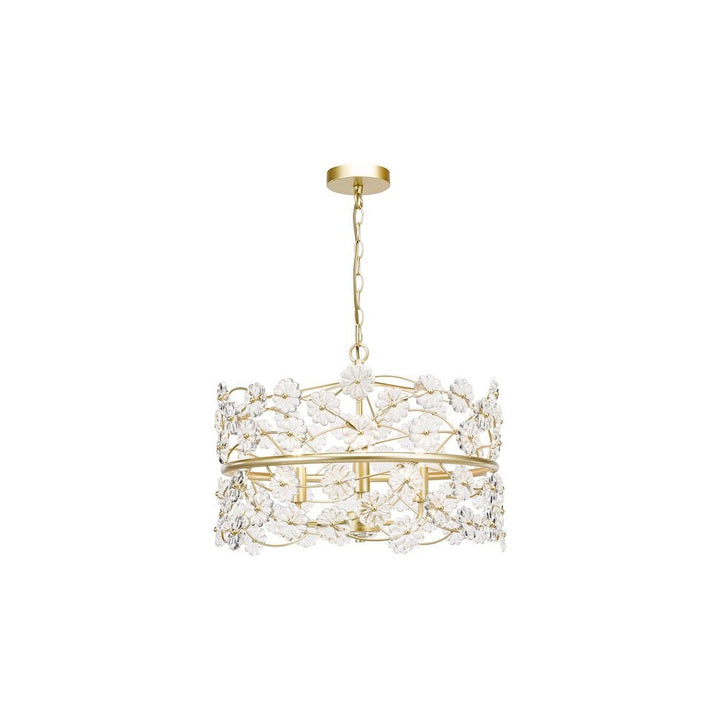 Dar FON0335 Fonda 3 Light Pendant Satin Gold and Glass