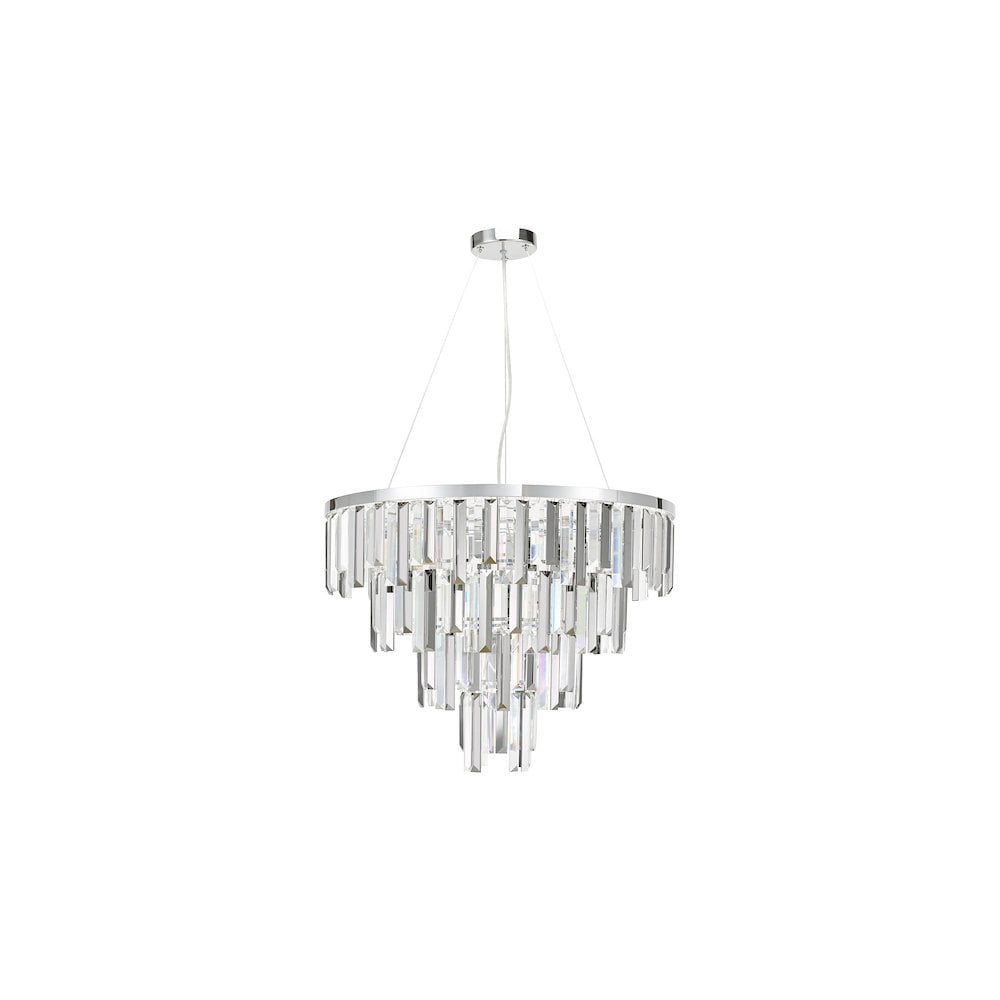 Dar FUE0550 Fuentes 5 Light Pendant Polished Chrome and Crystal