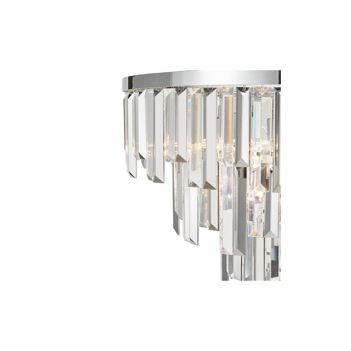 Dar FUE0550 Fuentes 5 Light Pendant Polished Chrome and Crystal