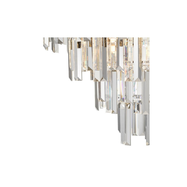 Dar FUE0550 Fuentes 5 Light Pendant Polished Chrome and Crystal