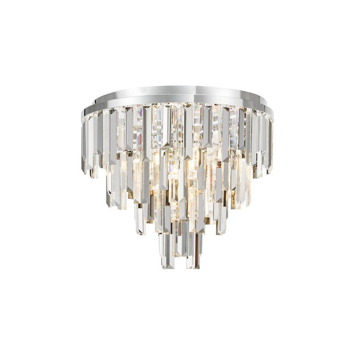 Dar FUE4850 Fuentes 5 Light Flush Polished Chrome and Crystal