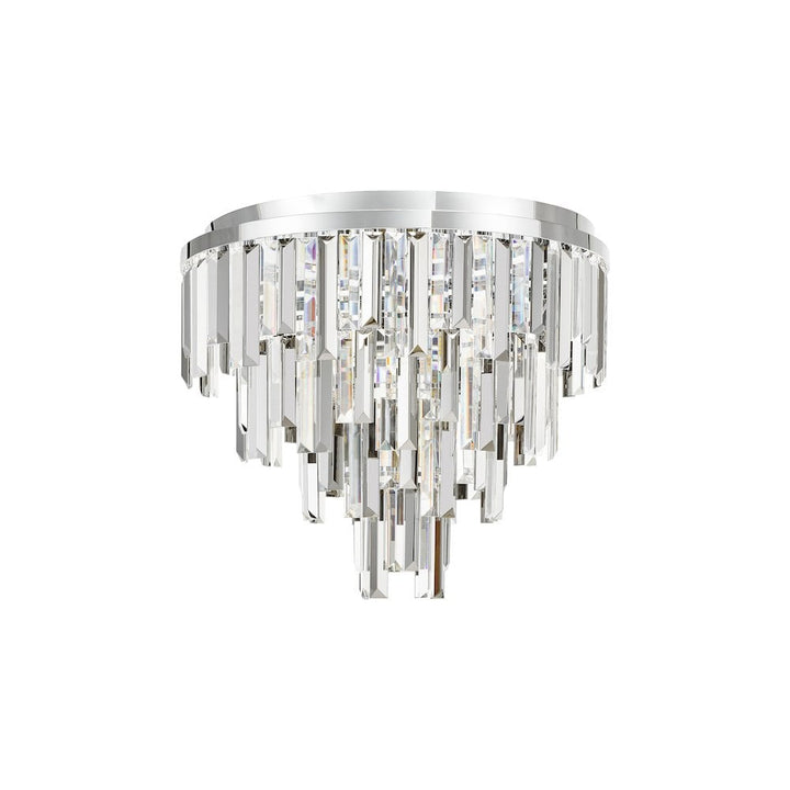 Dar FUE4850 Fuentes 5 Light Flush Polished Chrome and Crystal