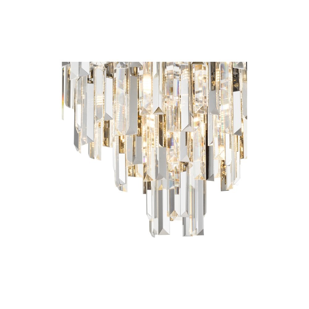 Dar FUE4850 Fuentes 5 Light Flush Polished Chrome and Crystal