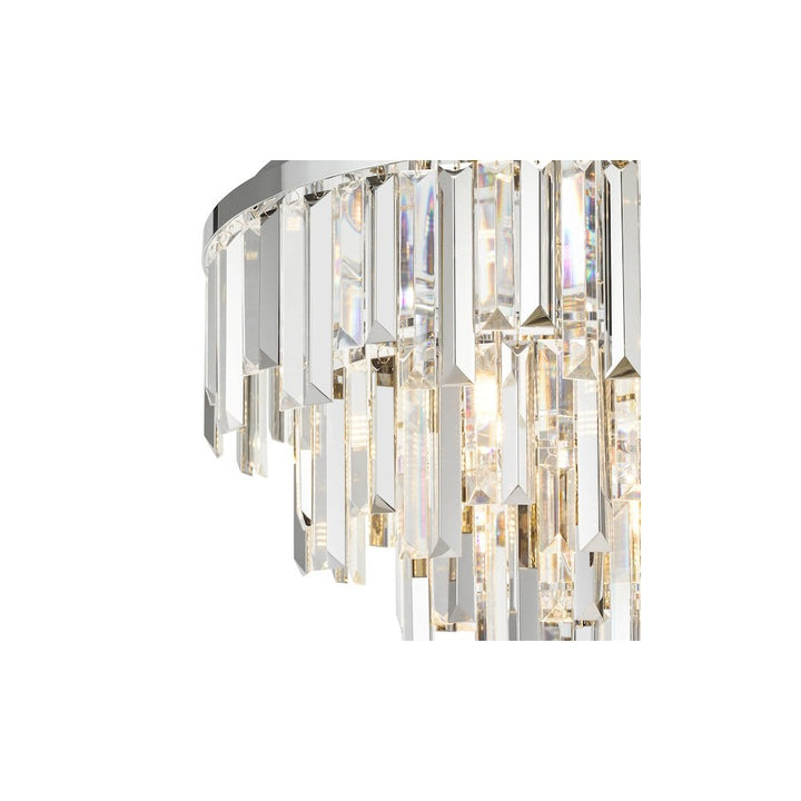 Dar FUE4850 Fuentes 5 Light Flush Polished Chrome and Crystal