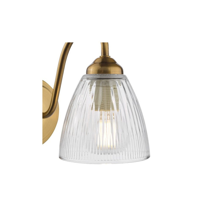 Dar GLY0763 Glynis Wall Light Antique Bronze and Ribbed Glass (S)