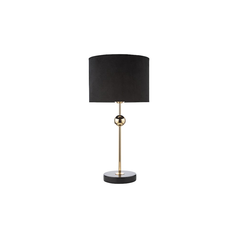 Dar JIL4222 Jillian Table Lamp Marble and Polished Gold With Shade