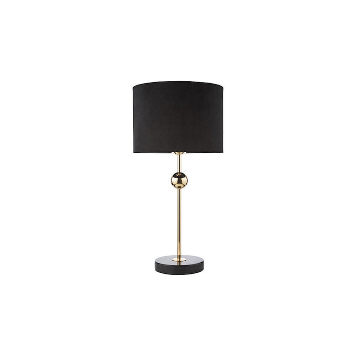 Dar JIL4222 Jillian Table Lamp Marble and Polished Gold With Shade