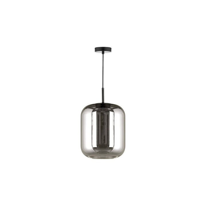 Dar JUR0110 Jurek Pendant Satin Black and Smoked Glass LED