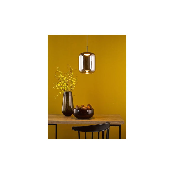 Dar JUR0110 Jurek Pendant Satin Black and Smoked Glass LED