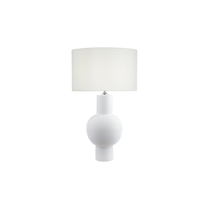 Dar KIA422-PYR182 Kiara Table Lamp White Ceramic With Shade