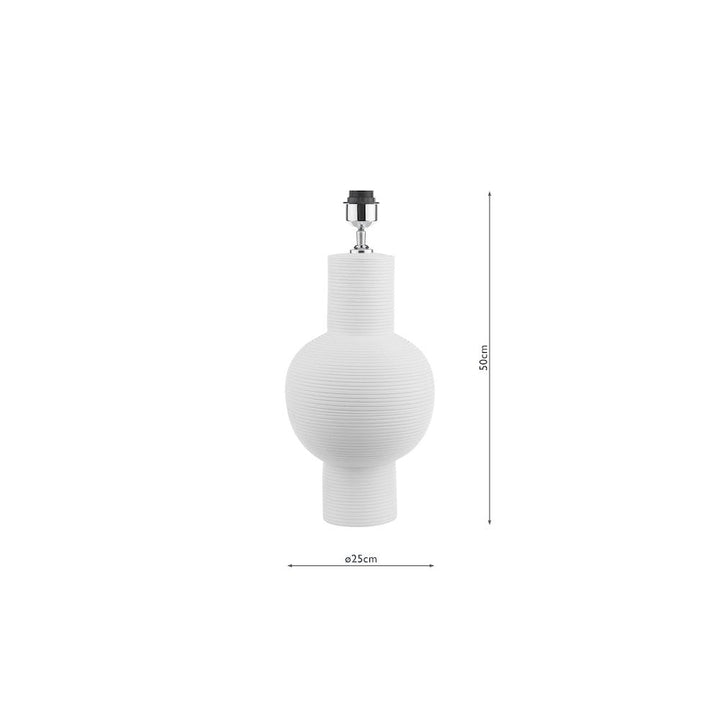 Dar KIA422-PYR182 Kiara Table Lamp White Ceramic With Shade