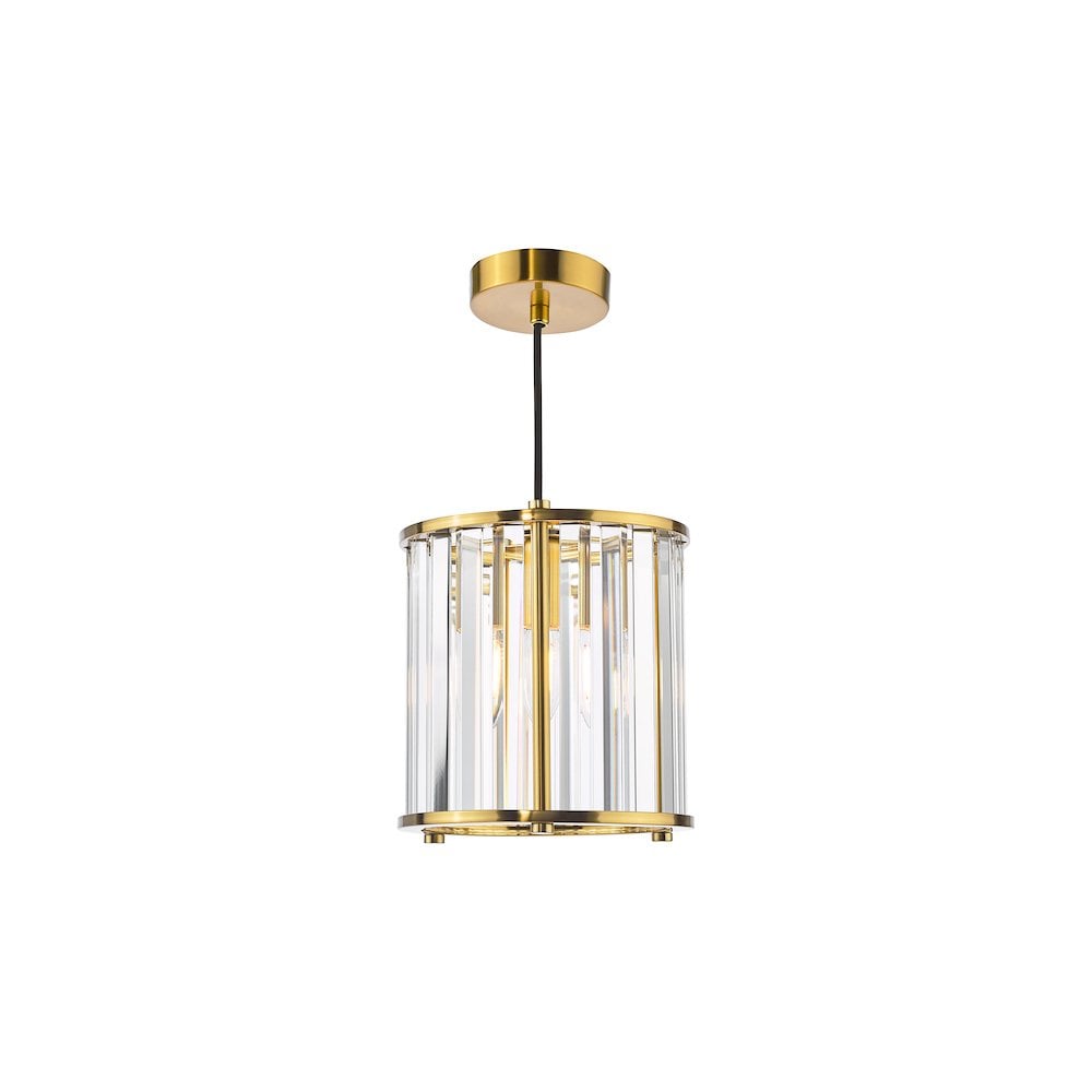 Dar KIR0135 Kiran Pendant Natural Brass and Crystal (S)