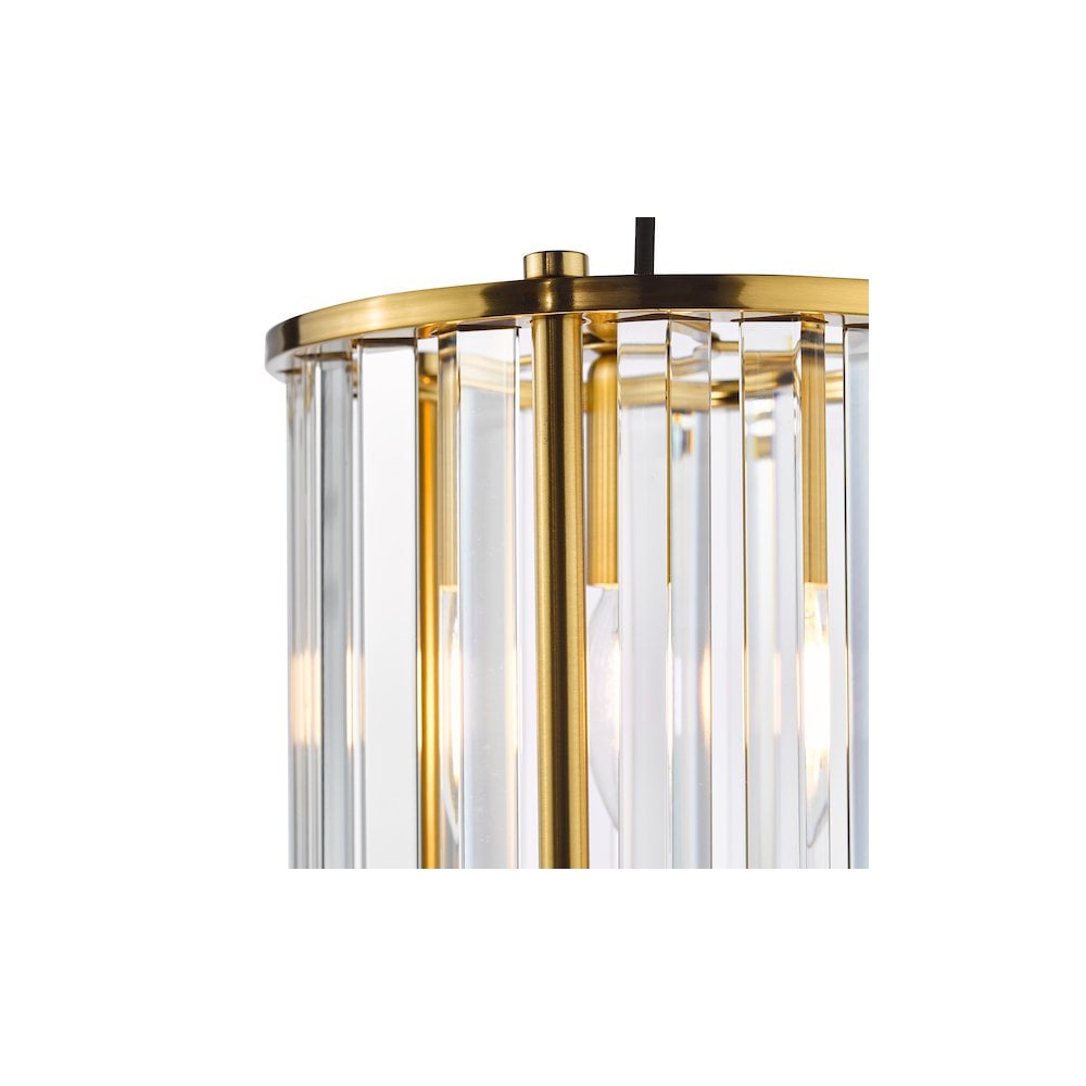 Dar KIR0135 Kiran Pendant Natural Brass and Crystal (S)