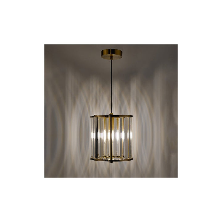 Dar KIR0135 Kiran Pendant Natural Brass and Crystal (S)