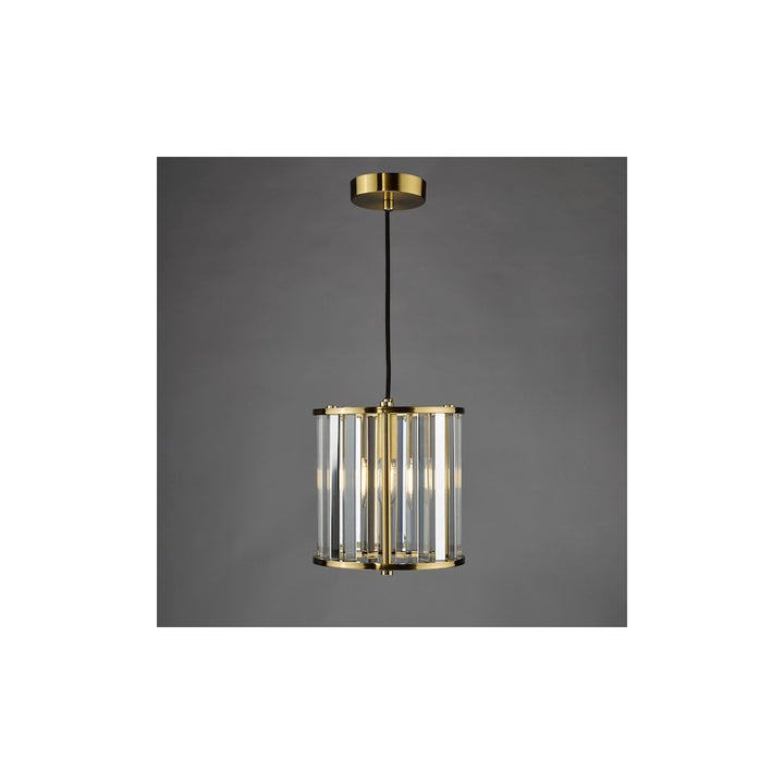 Dar KIR0135 Kiran Pendant Natural Brass and Crystal (S)