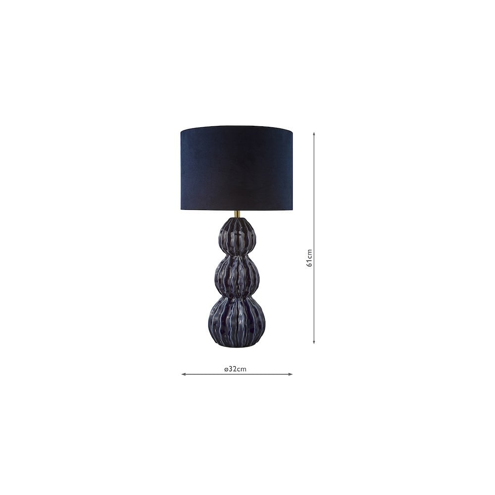 Dar LOR4223 Lorelai Ceramic Table Lamp Blue With Shade