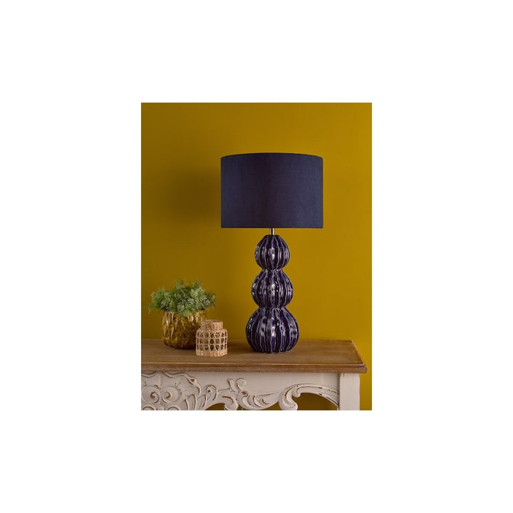 Dar LOR4223 Lorelai Ceramic Table Lamp Blue With Shade