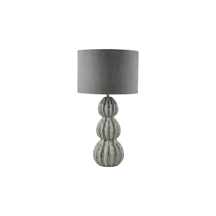 Dar LOR4239 Lorelai Ceramic Table Lamp Grey With Shade