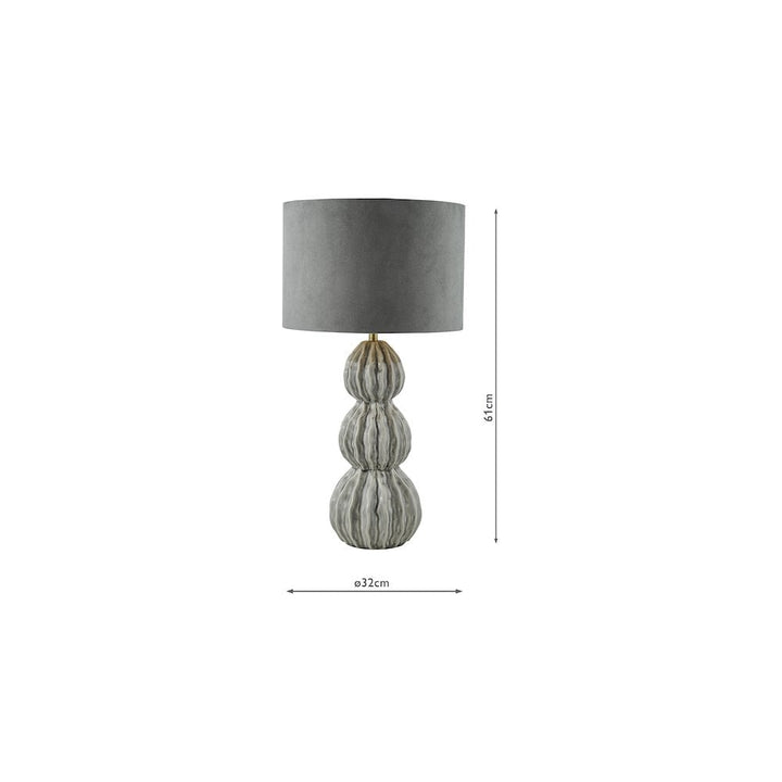 Dar LOR4239 Lorelai Ceramic Table Lamp Grey With Shade