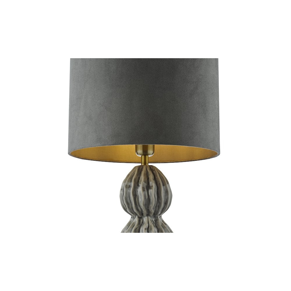 Dar LOR4239 Lorelai Ceramic Table Lamp Grey With Shade