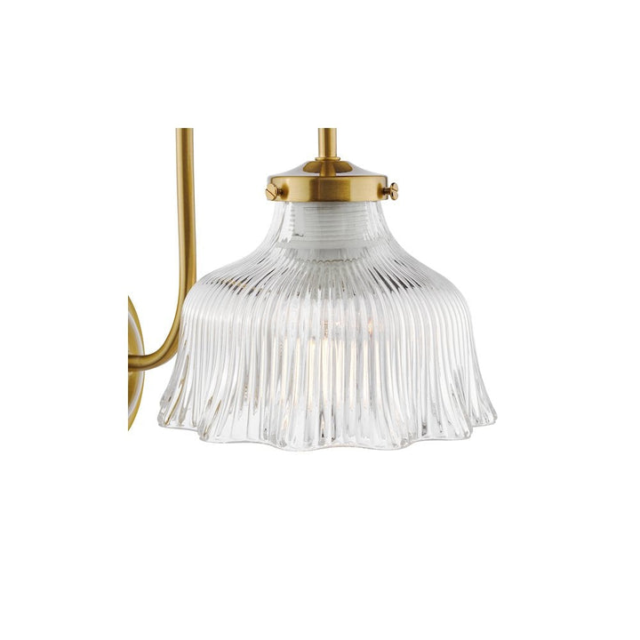 Dar MAU0742 Maude Wall Light Natural Brass and Ribbed Glass