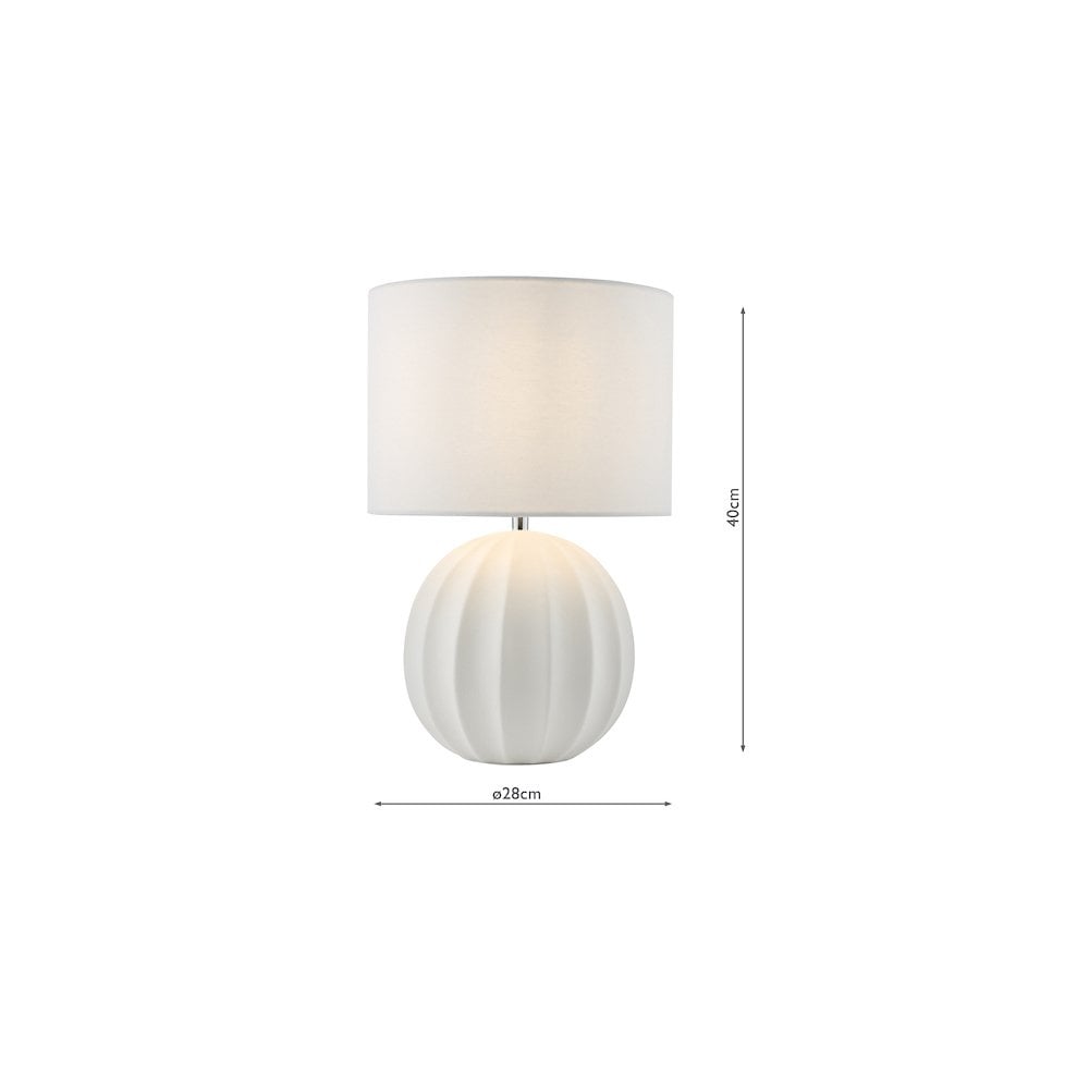 Dar MAV4233 Mavis Ceramic Table Lamp Cream With Shade