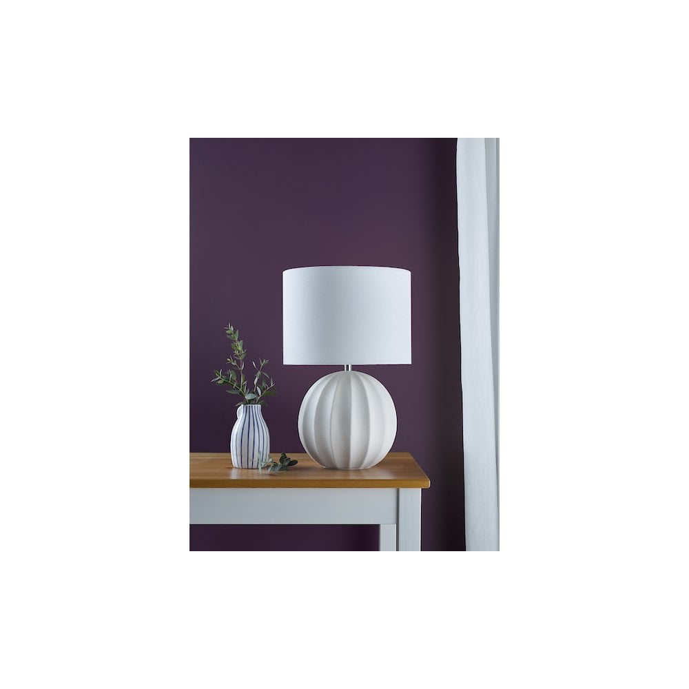 Dar MAV4233 Mavis Ceramic Table Lamp Cream With Shade