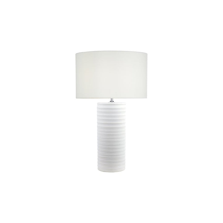 Dar PAS422-PYR182 Pascha Table Lamp White Ceramic With Shade