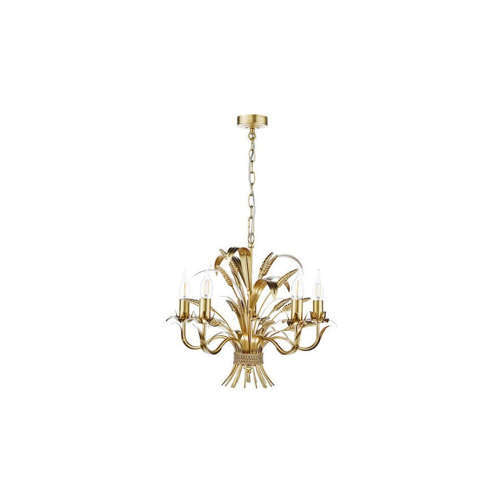 Dar PHA0535 Phaedra 5 Light Pendant Gold