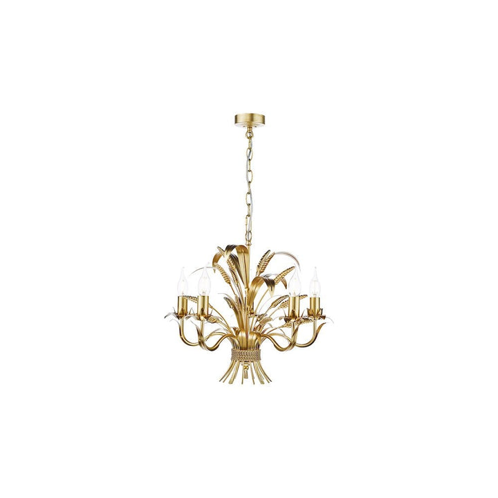 Dar PHA0535 Phaedra 5 Light Pendant Gold