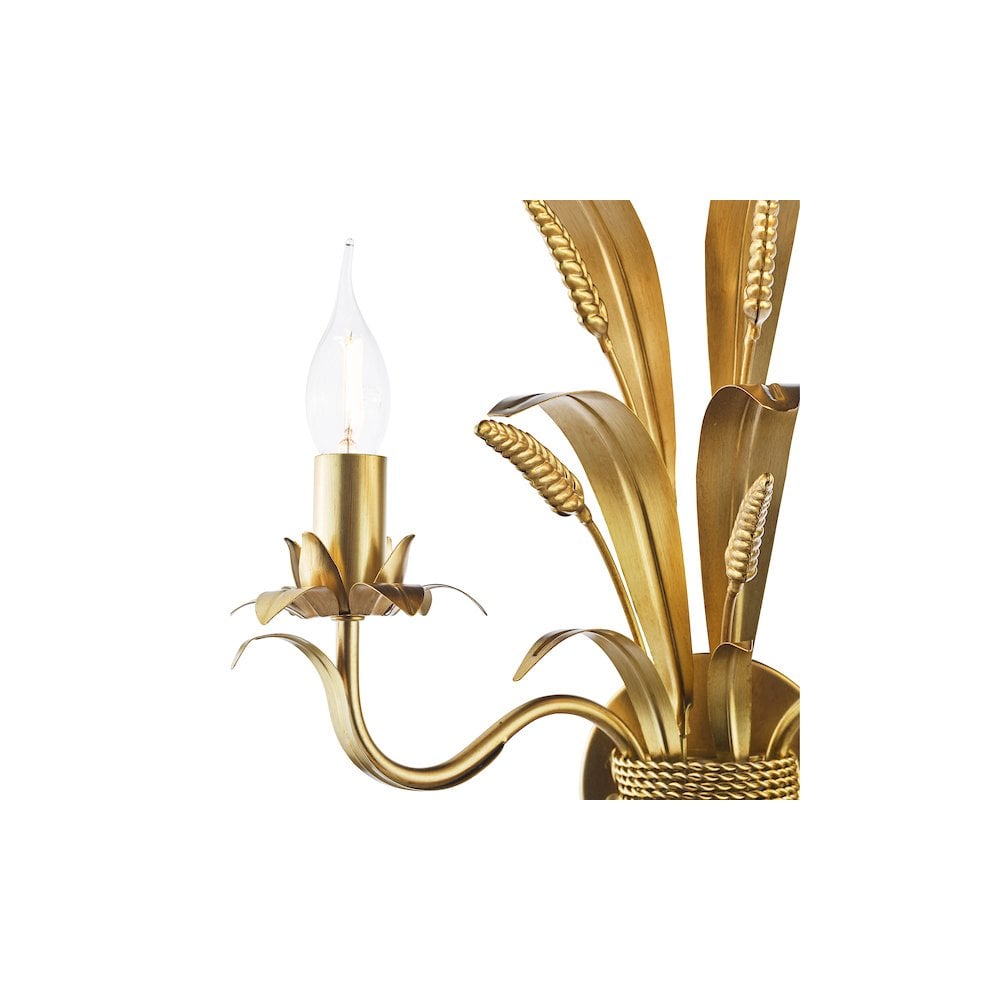 Dar PHA0935 Phaedra 2 Light Wall Light Gold